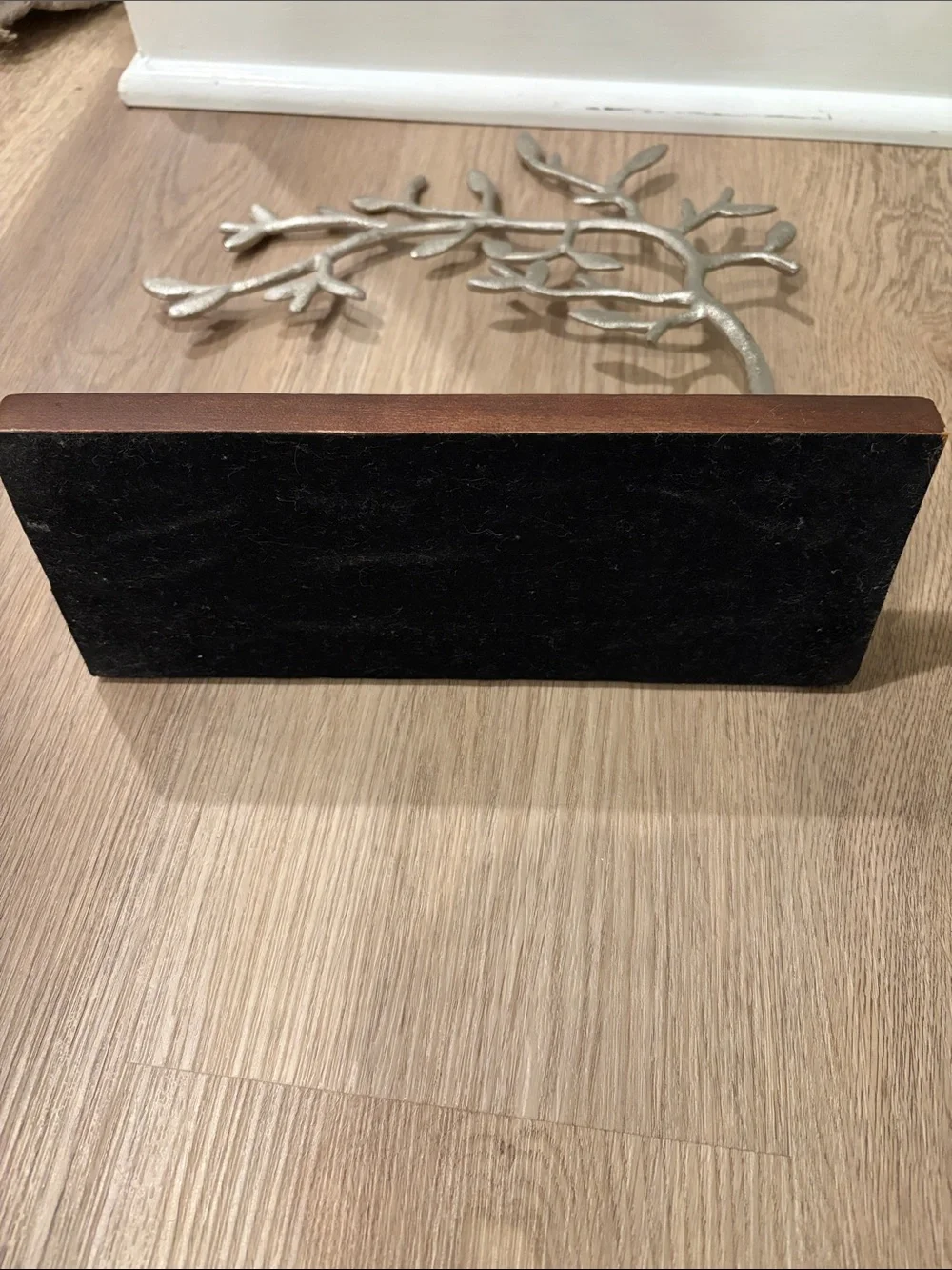 World Market Branch Jewelry Stand in Metallic silver with Wooden Base